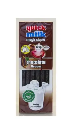 Трубочки для молока Гранули Без глютену Felfoldi Quick Milk Magic Sipper Chocolate Фелфолді смак Шоколадний 10шт Коробка 60г