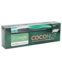 Товар Набір Зубна паста і Щітка для Відбілення TrueSmile Natural Whitening Coconut Oil ТруСмайл з олією Кокоса Зелена 100мл
