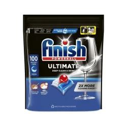 Товар Капсули для Посудомийних Машин Finish Ultimate Powerball All in One Caps Deep Clean&Shine Фініш Ультимейт Глибоке Очищення 100шт