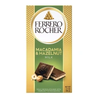 Шоколад молочний Ferrero Rocher Macadamia&Hazelnut Milk Chocolate Bar Фереро Роше з фундуком та макадамією Плитка 90г
