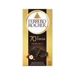 Товар Шоколад Екстра Чорний 70% Ferrero Rocher Dark Chocolate Bar Hazelnut 70% Cocoa Феррео Роше з лісовими горіхами 90г