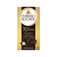 Шоколад Екстра Чорний 70% Ferrero Rocher Dark Chocolate Bar Hazelnut 70% Cocoa Феррео Роше з лісовими горіхами 90г