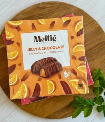Товар Цукерки Желейні в шоколаді Meltie Jelly&Chocolate Galaretka Orange Мелті з Апельсиновим желе Коробка 190г
