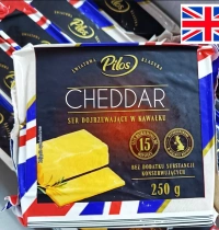 Cир Чеддар твердий Pilos Cheddar Gauda Ser Dojrzewajacy v kawalku Пілос Брусок 250г
