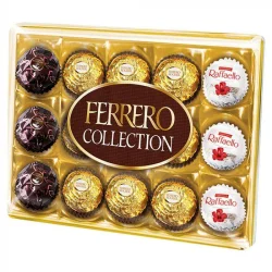 Товар Набір шоколадних Цукерок Подарунок Ferrero Rocher Collection Фереро Роше Колекція 3види 15шт Бокс 172г