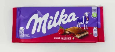 Товар Шоколад плитка Milka Crema Cu zmeura Raspberry Creme Chocolate Мілка молочний з кремом Малина 100г