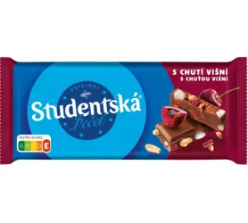 Товар Шоколад Orion Studentska z Chuti Visni Cherry Оріон Студентска молочний із арахісом та Вишнею Плитка 170г