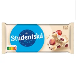 Товар Шоколад Orion Studentska Biela Оріон Студентска Білий із арахісом та Родзинками Плитка 170г