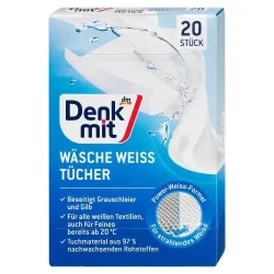 Товар Серветки абсорбуючі Захист від Фарбування Denkmit Wasche Weiss Tücher Денкміт для прання Білих та Світлих речей 20шт
