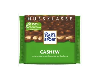 Товар Шоколад молочний Ritter Sport NussKlasse Cachew Ріттер Спорт горіховий клас з солоними горіхами Кешью Плитка 100г