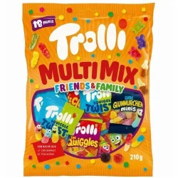 Товар Цукерки жувальні без глютену та лактози набір Trolli Multi mix Minis Friends&Family Троллі міні мікс Мініс желейні асорті 9шт 210г