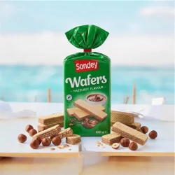 Товар Вафлі вершкові Sondey Wafers Chocolate Hazelnut Flavours Сондей з шоколадним кремом та лісовими горіхами 10шт 800г