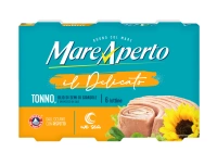 Набір Тунець шматочки Mare Aperto il Delicato Tonno olio Girasole Маре Аперто в соняшниковій олії жб Баночки 6шт 420г