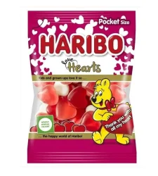 Товар Цукерки Сердечка жувальні Haribo Love Hearts Mix Pocket size Харібо серця Кохання мікс желейні Натуральні кольори Пакет 100г