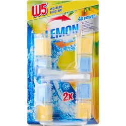Товар Туалетник блок-підвіска для змивання унітазу W5 WC-block 4x power Lemon В5 Антикальк аромат Лимон Комплект 2шт 96г