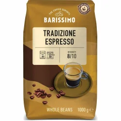 Товар Кава в зернах Barissimo Espresso Tradizione Whole Beans Arabica Баррісімо Купаж Арабіки темне обсмаження Міцна 1000г