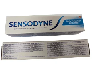 Товар Зубна паста денна Sensodyne Daily Protection 24/7 Sensitivity Strong Teeth&Healthy Gums Mild Mint Сенсодін сенсітів Мяка мята 50мл