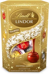 Товар Цукерки шоколадні кульки Асорті Lindt Lindor Assorted Chocolate Irresistibly smooth Ліндт Ліндор в обгортках 4 види Коробка 200г