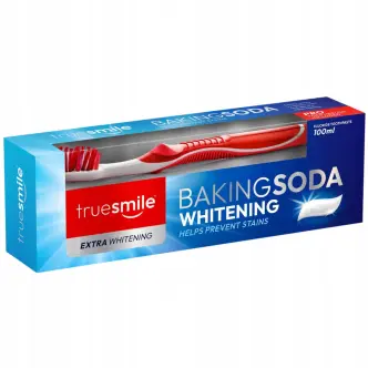 Набір Зубна паста і Щітка Відбілююча з Содою Truesmile Stains Prevention Baking Soda Extra Whitening ТруСмайл екстра 100мл