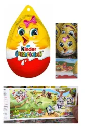 Товар Шоколадне яйце Пасхальне курчатко з Іграшкою Kinder Surprise Easter egg Girl Кіндер Сюрпрайз Дівчинка з бантом 72г