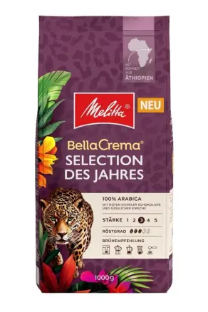Кава в зернах Melitta BellaCrema Selection des Jahres Athiopien 100% Arabica Мелітта Белла крема с нотками Шоколаду та Вишни 1000г