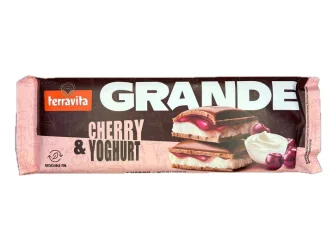 Товар Шоколад сендвіч Terravita Grande Cherry&Joghurt Теравіта молочний плитка Вишня з йогуртом Гранде Велика 235г
