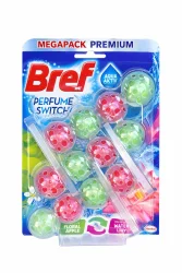 Товар Підвіска блок для унітазу з Перемиканням ароматів Bref WC Perfume Switch Floral Apple Water Lily Бреф Яблуко Квіти Лілії 3шт 150г