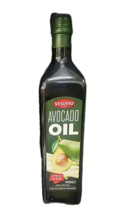 Олія Авокадо рафінована для Смаження та Салатів Vesuvio Avocado 100% avocado oil Refined Omega 3-6-9 Везувіо Омега3 Пляшка 1л