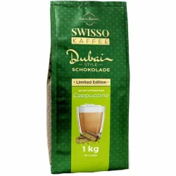 Товар Капучіно розчинний Swisso cappuchino Dubai Style Chocolate Свіссо смак Дубайський Шоколад та Фісташки 80порцій Пакет 1кг