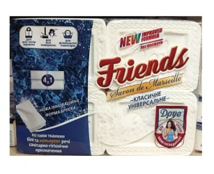 Товар Мило Господарське Універсальне Friends Savon de Marseile 72% Друзі відбілююче всі типи Тканин Кускове Марсельське 4шт 500г