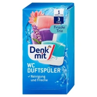 Підвіска гелева Ароматичний блок та Очисник для Унітазу Denkmit WC DuftSpuler Reinigung Frische trio ДенкМіт Квіткове Тріо 3шт