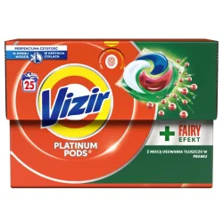 Товар Капсули для прання з Fairy Ефектом Універсальні Vizir Platinum pods Fairy Effect 3в1 Візір Платінум трьохкомпонентні 25шт