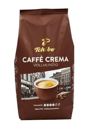 Кава в зернах для Кавомашин Tchibo Caffe Crema Vollmundig ideal Coffee Machines Чібо Еспресо Насичений смак Арабіка Темна 1000г