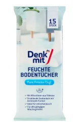Товар Серветки Вологі для Швидкого Прибирання Підлоги DenkMit Feuchte Bodentücher Pure Frische Duft Денкміт Антистатичні з Клапаном 15шт