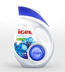 Товар Гель для прання Універсальний IGeL Fresh&Clean Washing Gel Gentle Power Universal Айгель Сині квіти Ковпачок Дозатор 50прань 2л