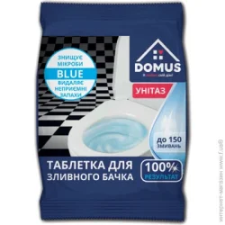 Товар Таблетка в Бачок для чищення та дезинфекції Унітазів Domus Pods Blue Домус блок з Ароматизацією 150змивань 50г