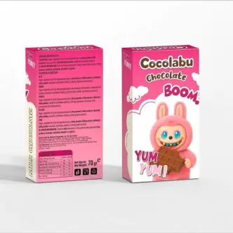 Шоколад плитка молочний Шоко Лабубу Cocolabu Chocolate Boom Yum-Yum Pink Чоколабу Шоколадний бум Юм Юм Рожевий 70г