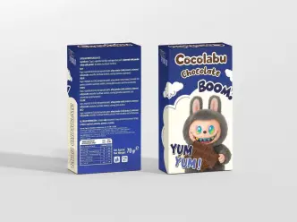 Шоколад плитка молочний Шоко Лабубу Cocolabu Chocolate Boom Yum-Yum Blue Чоколабу Шоколадний бум Юм Юм Синій 70г