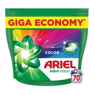 Капсули для прання Колор Ariel Color Pods All-in-1 Fast Dissolving Арієль Швидкорозчинні для кольорової Білизни 70шт