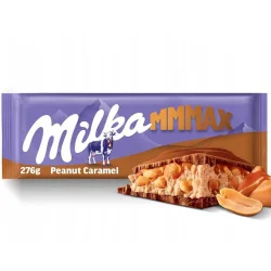 Товар Шоколад молочний плитка Milka MMMAX Peanut Caramel Мілка з цільними горіхами арахісу та Карамель 276г