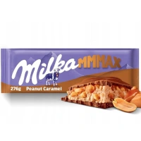 Шоколад молочний плитка Milka MMMAX Peanut Caramel Мілка з цільними горіхами арахісу та Карамель 276г