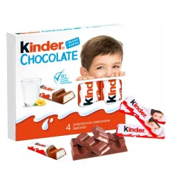 Товар Шоколадні батончики Kinder T4 Chocolate Кіндер Т4 з молочним Какао кремом 4шт 50г