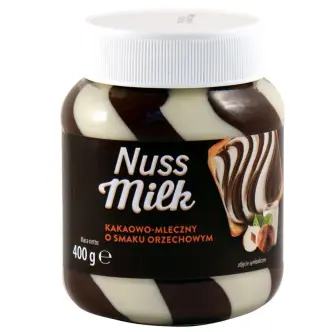 Шоколадна Паста Смугаста Biedronka Nuss Milk Kakaowo-Mleczny o smaku Orzechowym шоколадно-молочна смак Горіховий 400г