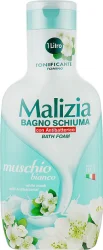 Товар Гель-піна для душу ванни Тонізуюча Malizia Bagno Schiuma Muschio BiancoBath Foam Малізія Антибактеріальна Білий Мускус 1000мл