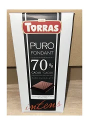Товар Шоколад Чорний без Глютену Torras Puro Fondant Dark chocolate Intens 70% Cacao Торас інтенсивний Плитка 200г