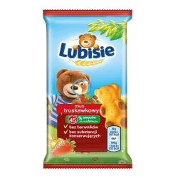 Товар Дитяче міні печиво без барвників Ведмедик Барні Lubisie Mus Truskawkowy Любісіе Бісквітне з Полуничною начинкою 30г