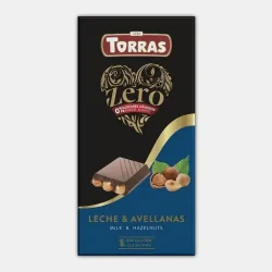 Товар Шоколад Чорний без Глютену Torras Zero Leche&Avellanas Milk chocolate 34% Cacao Торас Зеро Молоко та Фундук Плитка 150г