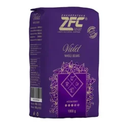 Товар Кава в зернах ZFC Violet Whole beans Medium roast Arabica Robusta Blend Закарпатська фабрика кави Купаж арабіки та робусти 1000г