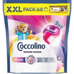 Товар Капсули для прання кольорових речей Coccolino Color Washing Capsules 3in1 Fiber&Color Friendly XXL Кокколіно Колор Пакет 60шт