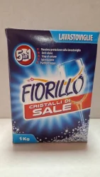 Товар Сіль для посудомийних машин Fiorillo Cristalli di sale 5in1 Фіорілло крупнозернисті кристали 5в1 Коробка 1000г